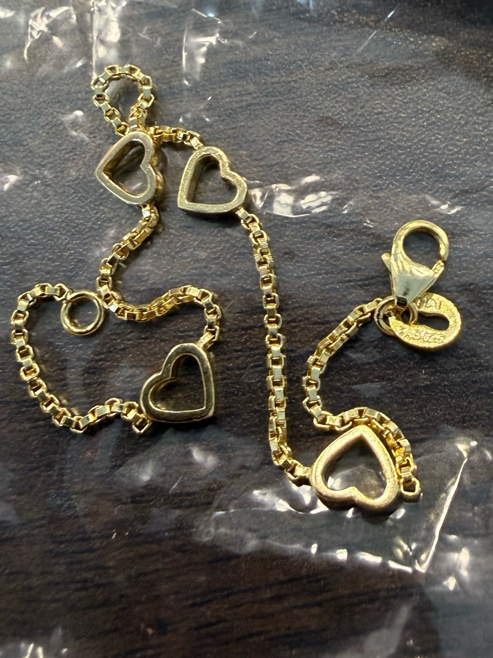 *NEW*Freida Rothman* 925 *Gold Heart Link Bracelet